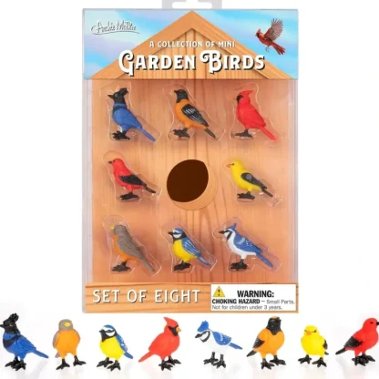 Cheap A Collection of Mini Garden Birds - 8pc Tiny Statue Figurines- Archie McPhee - Miniature Marvels: Airplane Models & Painted Dice Egpull