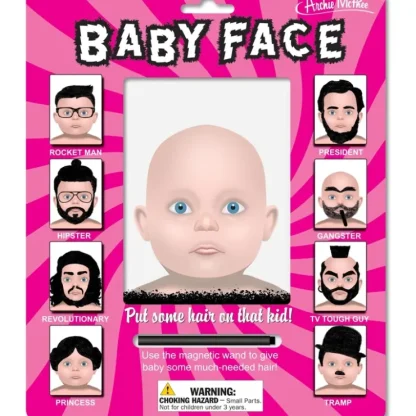 Store Baby Face Beard / Hair Maker - Funny Magnetic Child Drawing Kit - Archie McPhee - Miniature Marvels: Airplane Models & Painted Dice Egpull
