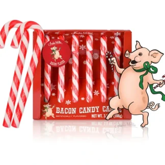Discount Bacon Flavored Candy Canes - Festive Holiday Fun Gag Gift - Archie McPhee - Miniature Marvels: Airplane Models & Painted Dice Egpull