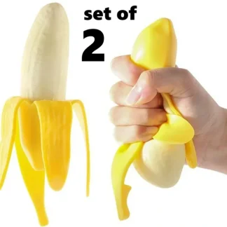 Fashion 2 Banana Squishy Soft Stress Relief Squeeze Fruit - Gag Joke Novelty Child Toy - Miniature Marvels: Airplane Models & Painted Dice Egpull