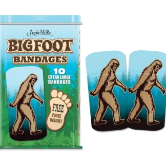 Clearance BIGFOOT Sasquatch Bandages in Cute Collectible Tin - Band-Aids Archie McPhee - Miniature Marvels: Airplane Models & Painted Dice Egpull