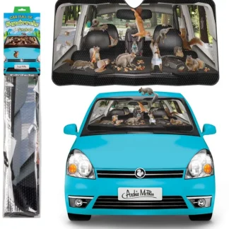 Hot Car Full Of Squirrels Auto Sunshade - Funny Gag Joke - Archie McPhee - Miniature Marvels: Airplane Models & Painted Dice Egpull
