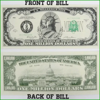 Outlet 1000 Classic Million Dollar Bills - Novelty Fake Play Joke Money Prop Bills - Miniature Marvels: Airplane Models & Painted Dice Egpull