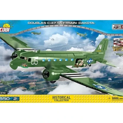 COBI 5701 Douglas C-47 Skytrain (Dakota) D-Day Edition - Miniature Marvels: Airplane Models & Painted Dice* Airplane Model