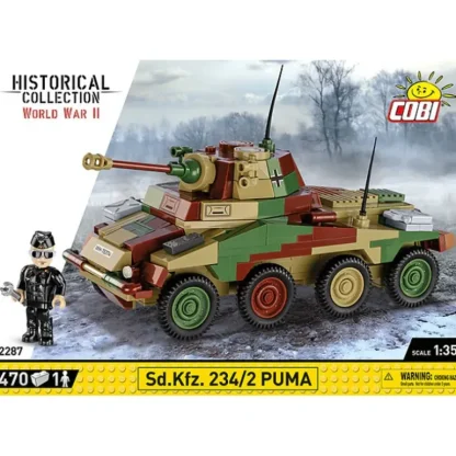 Cobi 2287 Sd.Kfz. 234/2 Puma - Miniature Marvels: Airplane Models & Painted Dice* Airplane Model