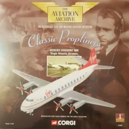 Corgi 47606 1:144 Virgin Atlantic Vickers Viscount 806 - Miniature Marvels: Airplane Models & Painted Dice* Airplane Model