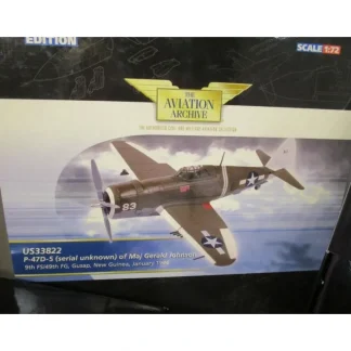 Corgi US33822 1:72 Republic P-47D Thunderbolt USAAF 49th FG, 9th FS, Gerald Johnson, Gusap, New Guinea, January 1944 - Miniature Marvels: Airplane Models & Painted Dice* Airplane Model