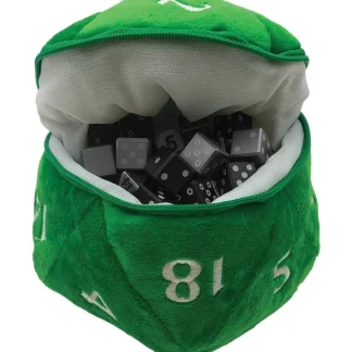 Hot D20 Plush Dice Bag - Green - Miniature Marvels: Airplane Models & Painted Dice Accessories