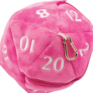 Store D20 Plush Dice Bag - Hot Pink - Miniature Marvels: Airplane Models & Painted Dice Accessories