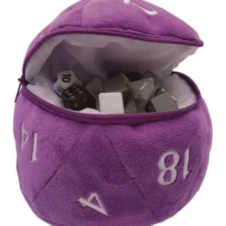 Hot D20 Plush Dice Bag - Purple - Miniature Marvels: Airplane Models & Painted Dice Accessories