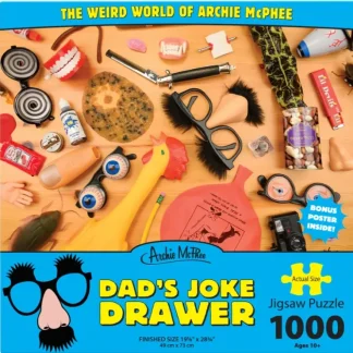 Best Dad's Joke Drawer Puzzle ~ GaG's & Prank Items! ~ Weird World of Archie McPhee - Miniature Marvels: Airplane Models & Painted Dice Egpull