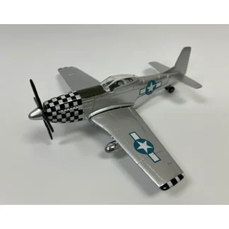 Diecast Pull-Back Toy P-51 Mustang Checker nose - Miniature Marvels: Airplane Models & Painted Dice* Airplane Model