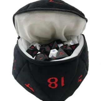 Store Dungeons & Dragons RPG: Black and Red D20 Plush Dice Bag - Miniature Marvels: Airplane Models & Painted Dice Accessories