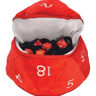 Store Dungeons & Dragons RPG: Red and White D20 Plush Dice Bag - Miniature Marvels: Airplane Models & Painted Dice Accessories
