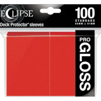 New Eclipse Gloss Standard Sleeves: Apple Red (100) - Miniature Marvels: Airplane Models & Painted Dice Accessories