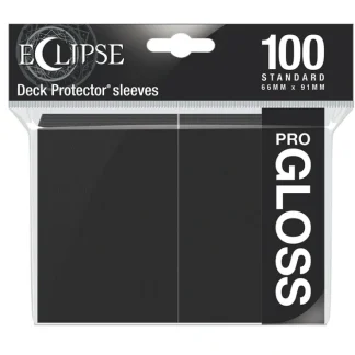 Online Eclipse Gloss Standard Sleeves: Jet Black (100) - Miniature Marvels: Airplane Models & Painted Dice Accessories