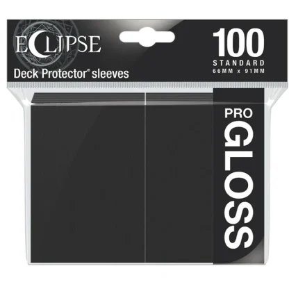 Online Eclipse Gloss Standard Sleeves: Jet Black (100) - Miniature Marvels: Airplane Models & Painted Dice Accessories