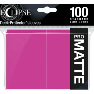 New Eclipse Matte Standard Sleeves: Hot Pink (100) - Miniature Marvels: Airplane Models & Painted Dice Accessories