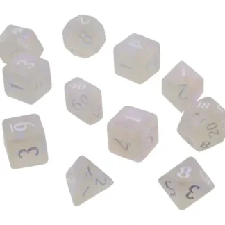Hot Eclipse: Poly 11 Dice Set- Arctic White - Miniature Marvels: Airplane Models & Painted Dice Accessories