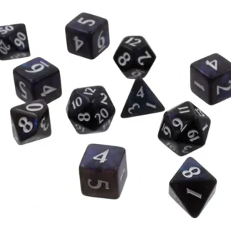 Fashion Eclipse: Poly 11 Dice Set- Jet Black - Miniature Marvels: Airplane Models & Painted Dice Accessories