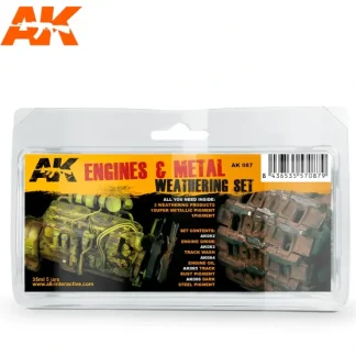 Flash Sale Engines And Metal Weathering Set LTG AK-087 - Miniature Marvels: Airplane Models & Painted Dice Paint