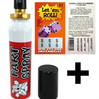 Store Fake Lotto Ticket + Liquid Fart Spray Can Stink Bomb Ass Stinky Gag Prank ~COMBO - Miniature Marvels: Airplane Models & Painted Dice Egpull