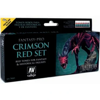 New Fantasy-Pro: Crimson Red Set (8) - Miniature Marvels: Airplane Models & Painted Dice Accessories