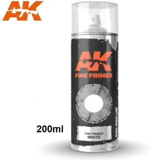 Cheap Fine Primer White Spray (USA) 200ML LTG AK-1042 - Miniature Marvels: Airplane Models & Painted Dice Paint