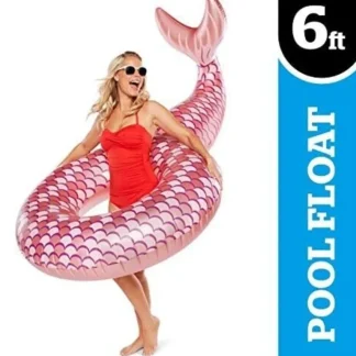 Online 6 FT MERMAID TAIL Rose Gold - Inflatable Swimming Pool Float Tube - BigMouth Inc - Miniature Marvels: Airplane Models & Painted Dice Egpull