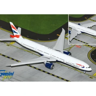 Gemini Jets GJBAW2118F 1:400 British Airways Boeing 777-300ER G-STBH (Flaps Down) - Miniature Marvels: Airplane Models & Painted Dice* Airplane Model