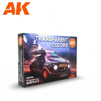 Sale 3Gen Acrylics: Transparent Colors Set LTG AK-11758 - Miniature Marvels: Airplane Models & Painted Dice Paint