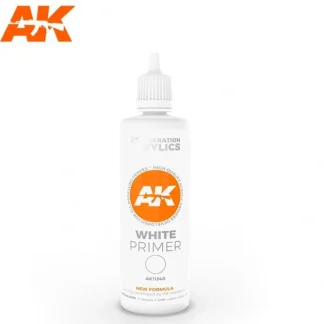 Fashion 3Gen Acrylics: White Primer 100ml LTG AK-11240 - Miniature Marvels: Airplane Models & Painted Dice Paint