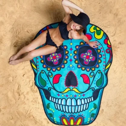 Shop GIANT 5 FT SUGAR SKULL - Beach Pool Shower Towel Blanket - BigMouth Inc. - Miniature Marvels: Airplane Models & Painted Dice Egpull