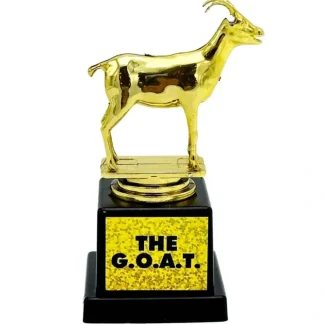 Hot G.O.A.T. Trophy - Greatest of all Time - Funny Novelty Golden Award Kids-Adults - Miniature Marvels: Airplane Models & Painted Dice Egpull