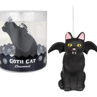 Fashion Goth Cat Ornament - Christmas Holiday Art Hand-Blown Glass Decor Archie McPhee - Miniature Marvels: Airplane Models & Painted Dice Egpull