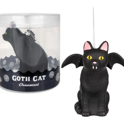 Fashion Goth Cat Ornament - Christmas Holiday Art Hand-Blown Glass Decor Archie McPhee - Miniature Marvels: Airplane Models & Painted Dice Egpull