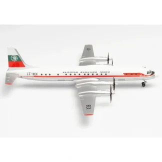 Herpa HE571050 1:200 Balkan Bulgarian Airlines Ilyushin IL-18 - Miniature Marvels: Airplane Models & Painted Dice* Airplane Model