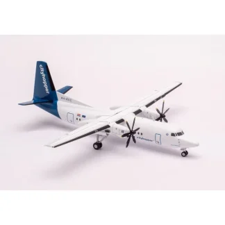 Herpa HE559652 1:200 KLM Fokker 50 Cityhopper "Stavanger" - Miniature Marvels: Airplane Models & Painted Dice* Airplane Model