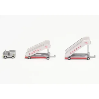 Herpa Wings 571005 1:200 Qantas historic passenger stairs (2) with tractor (1) - Miniature Marvels: Airplane Models & Painted Dice* Airplane Model