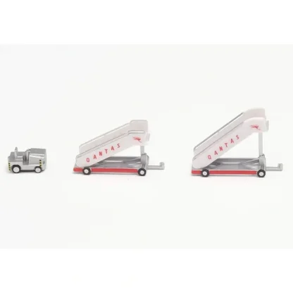 Herpa Wings 571005 1:200 Qantas historic passenger stairs (2) with tractor (1) - Miniature Marvels: Airplane Models & Painted Dice* Airplane Model