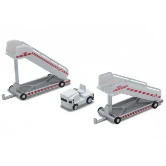Herpa Wings 573122 1:200 TWA historic passenger stairs (2) with tractor (1) - Miniature Marvels: Airplane Models & Painted Dice* Airplane Model