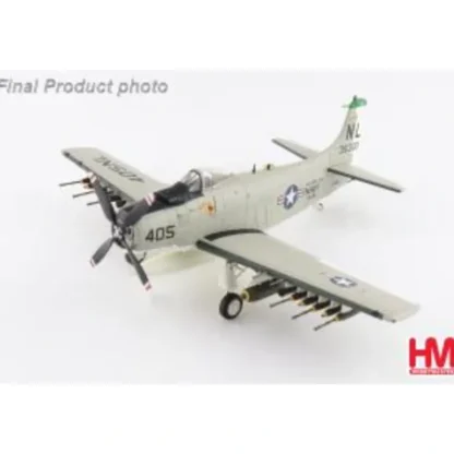 Hobby Master HA2920 1:72 A-1H Skyraider Last Combat Mission, VA-25, USS Coral Sea, 1967 - Miniature Marvels: Airplane Models & Painted Dice* Airplane Model