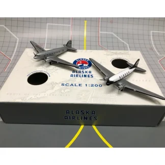 Hogan Wings 1:200 Alaska Dc-3 2pc Set - Miniature Marvels: Airplane Models & Painted Dice* Airplane Model