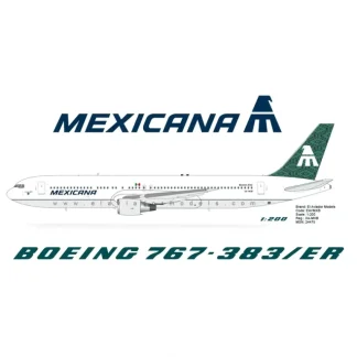 *InFlight/El Aviador EAXMXB 1:200 Mexicana Boeing 767-383/ER - Miniature Marvels: Airplane Models & Painted Dice* Airplane Model