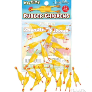 Clearance ITTY BITTY Rubber Chickens - 12 Piece Tiny Party Toy Decorations ~ Archie McPhee - Miniature Marvels: Airplane Models & Painted Dice Egpull