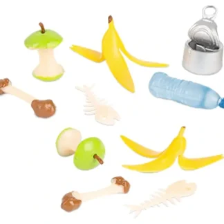 Best Itty Bitty Trash (Bag of 10) Toy Garbage Set Dollhouse Figurines - Archie McPhee - Miniature Marvels: Airplane Models & Painted Dice Egpull