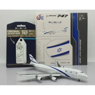 JC Wings XX40108A 1:400 El Al Boeing 747-400 (With Aviationtag) (Flaps Down) - Miniature Marvels: Airplane Models & Painted Dice* Airplane Model