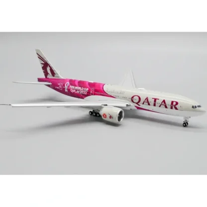 JC Wings XX40011A 1:400 Qatar Airways Boeing 777-200LR 2022 World Cup Theme (Flaps Down) - Miniature Marvels: Airplane Models & Painted Dice* Airplane Model