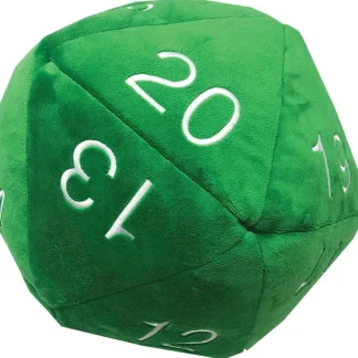 New Jumbo D20 Novelty Dice Plush - Green with White - Miniature Marvels: Airplane Models & Painted Dice Accessories