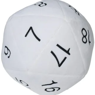 Fashion Jumbo D20 Novelty Dice Plush - White with Black - Miniature Marvels: Airplane Models & Painted Dice Accessories